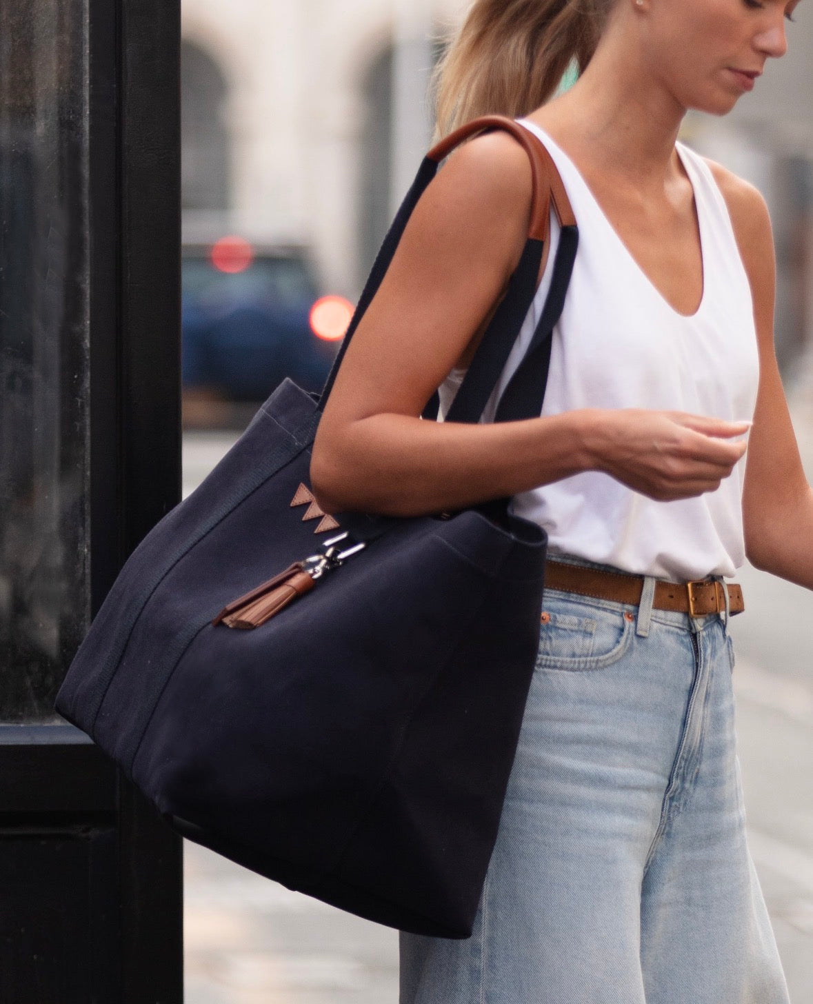 Hay Bag Large Canvas - Navy Blå