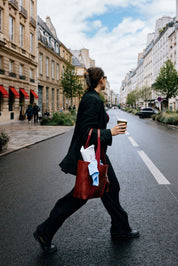 Hay Bag Small Leather - Burgundy
