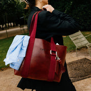 Hay Bag Small Pull Up Läder - Burgundy