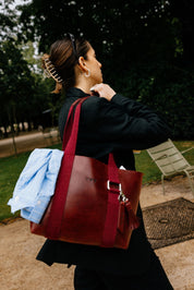 Hay Bag Small Leather - Burgundy