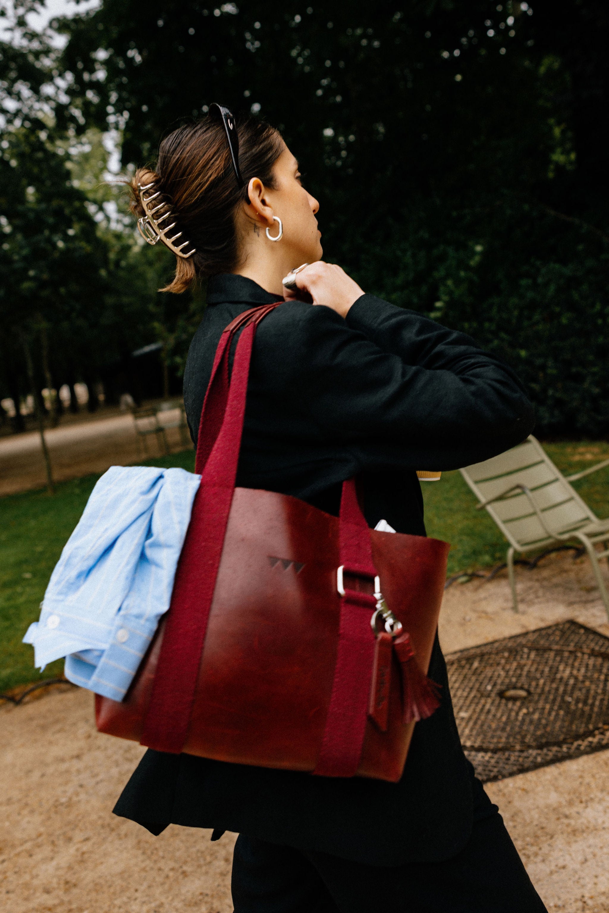 Hay Bag Small Leather - Burgundy