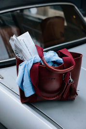 Hay Bag Small Leather - Burgundy