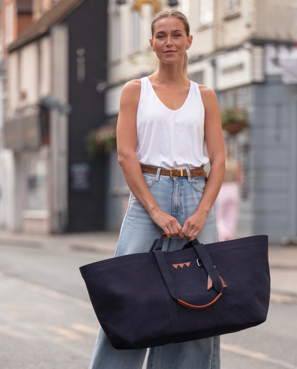 Hay Bag Large Canvas - Navy Blå