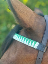 Bandeau Cheval Dent de Requin Cuir Marron - Satin Marron