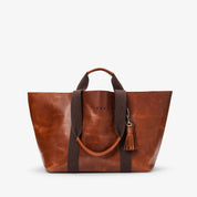 Hay Bag Medium in Pull Up Leather - Brown
