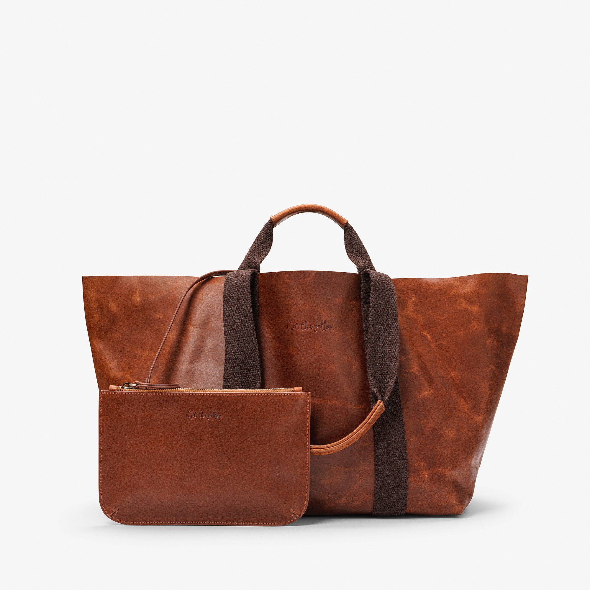 Hay Bag Medium in Pull Up Leather - Brown