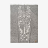 Plaid en laine Horse Lovers Unite - Gris