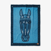 Horse Lovers Unite Wool Blanket - Blue