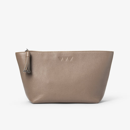 Stor Necessär i Läder - Taupe