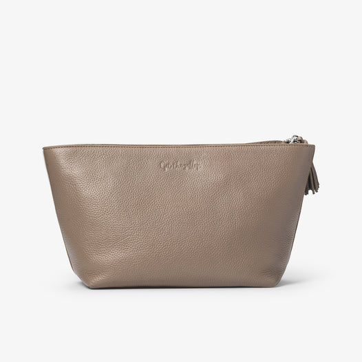 Stor Necessär i Läder - Taupe