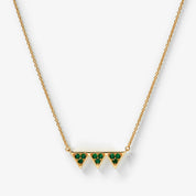 Get the Gallop Necklace - Goldplated & Green stones