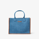 Denim Tote väska - Large, brunt läder