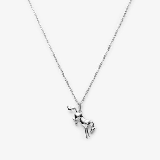 Bucking Horse Necklace - Silver