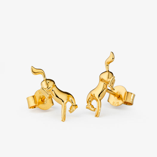 Bucking Horse Earrings - Goldplated