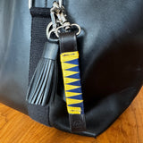 Ribbon Browband Bag Charm - Yellow & Blue