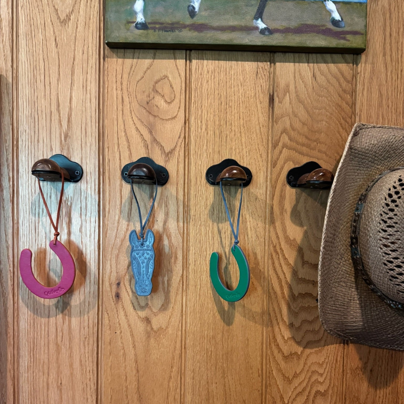 Hästsko i Läder Väsksmycke - Orange