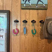 Hästsko i Läder Väsksmycke - Blå