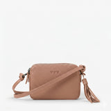 Double Zip Bag - Soft Pink leather