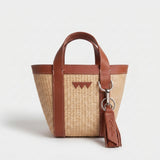 Hay Bag Mini Raffia - Brun