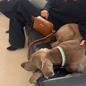 Double Zip väska - Brun