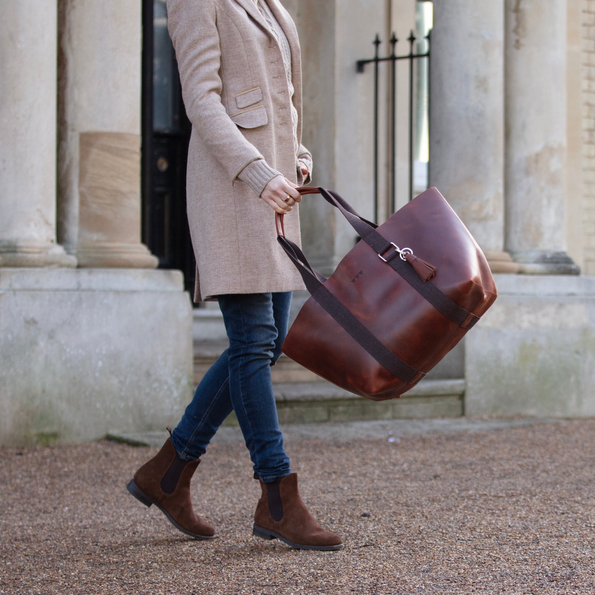 Hay Bag Medium Pull Up Läder - Brun