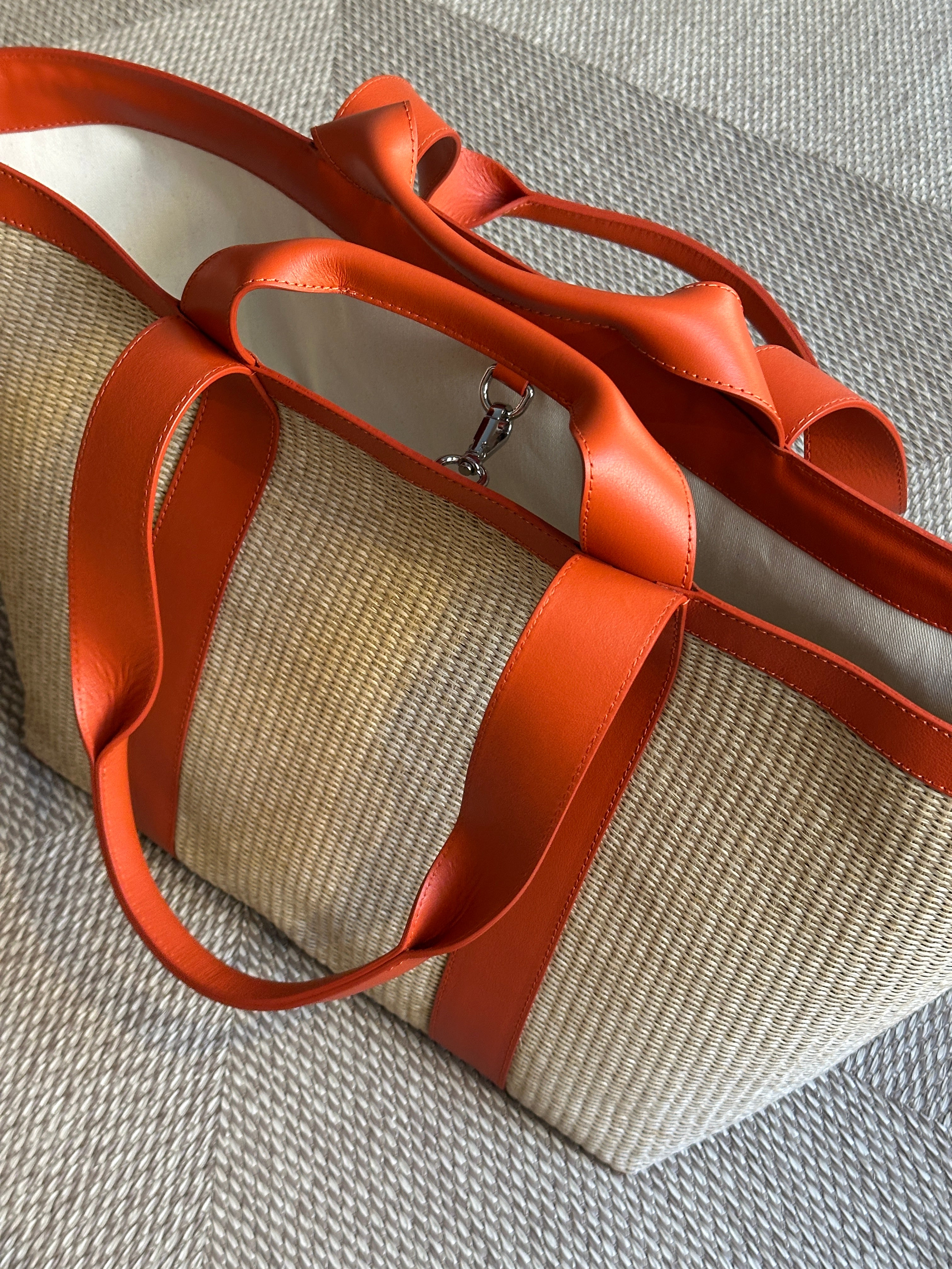 Hay Bag Medium Raffia - Orange
