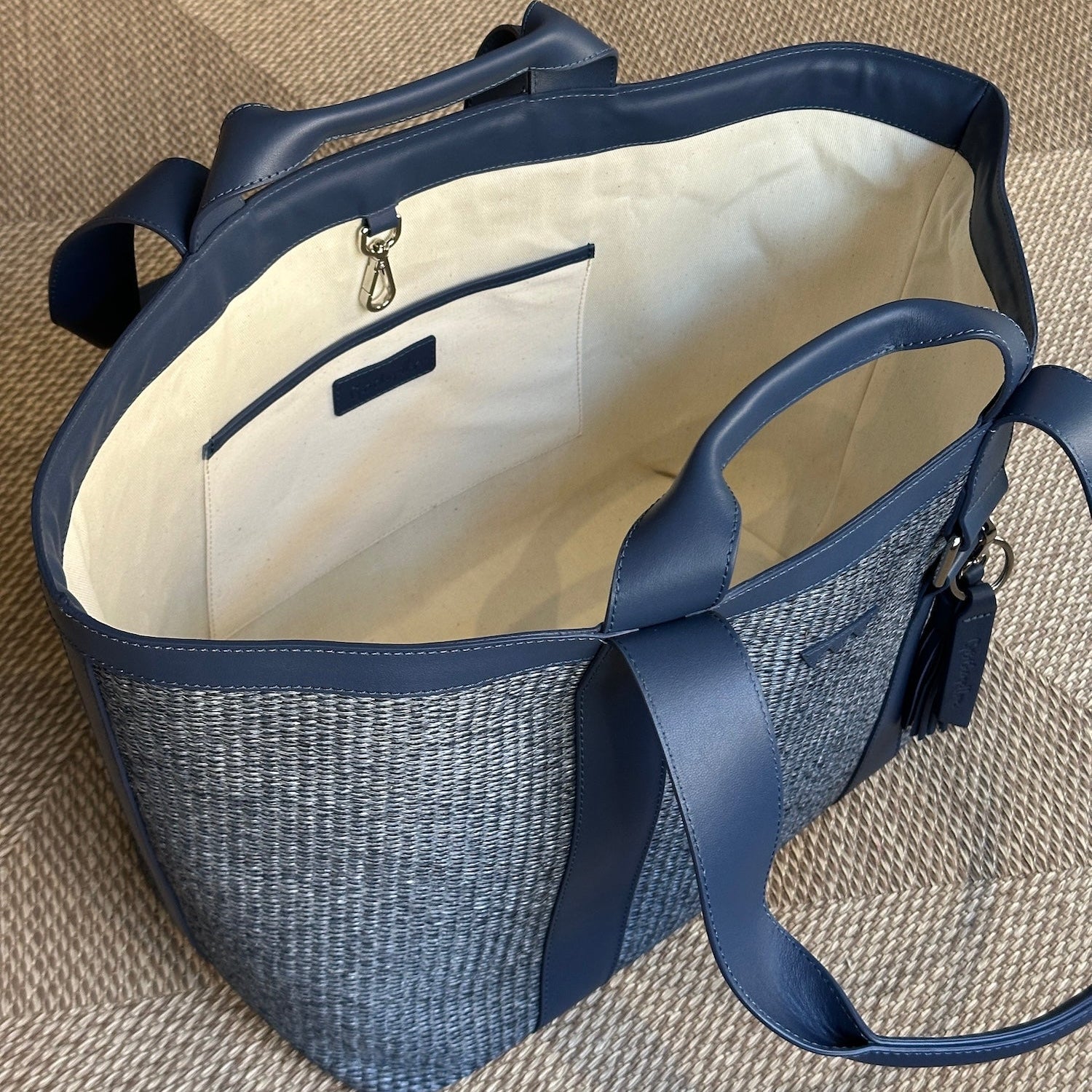 Hay Bag Medium Raffia - Blue