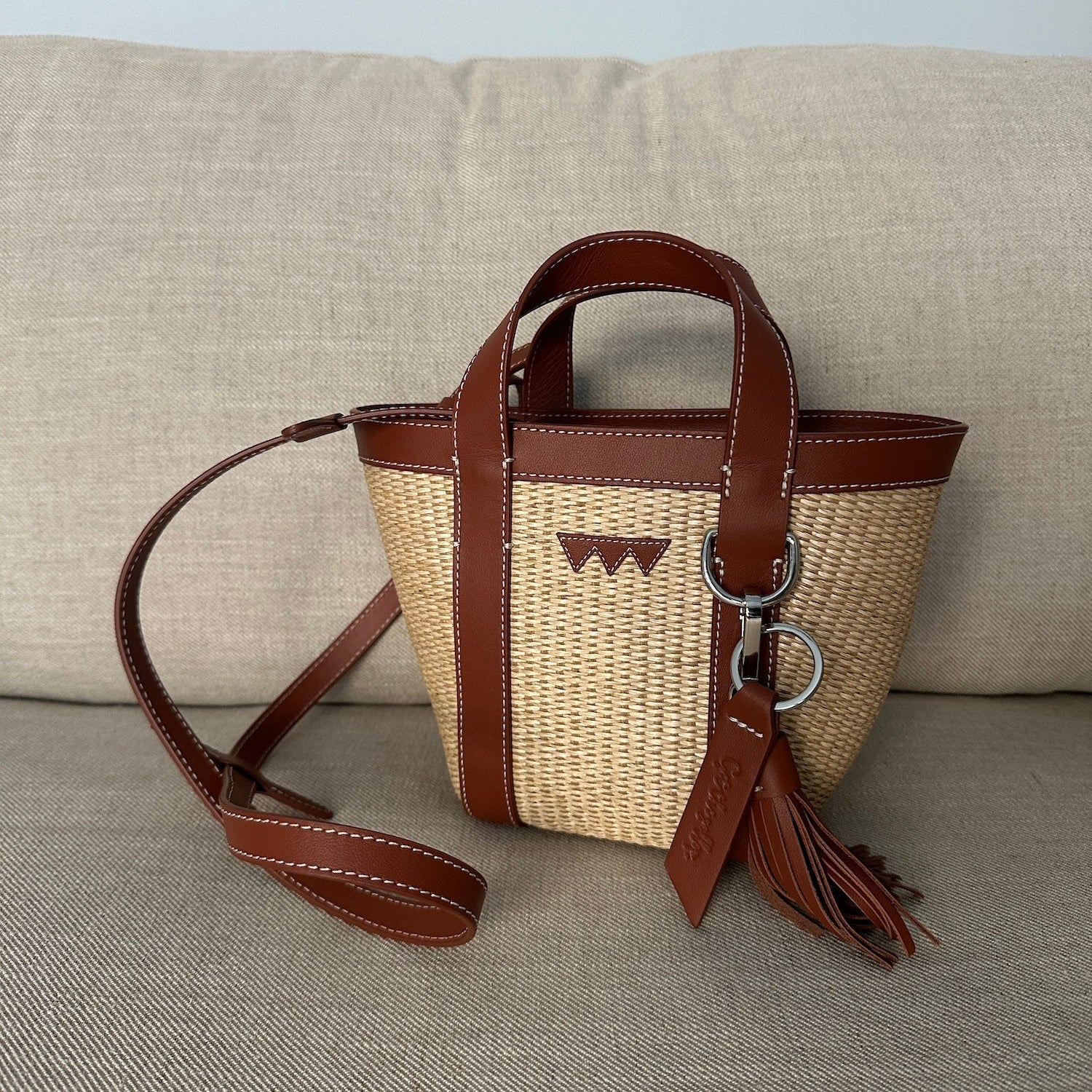 Hay Bag Mini Raffia - Brown
