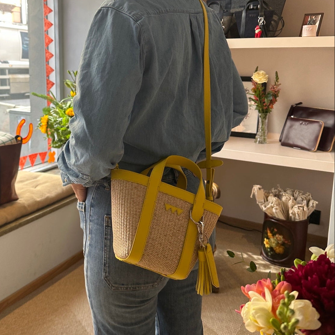 Hay Bag Mini Raffia - Yellow