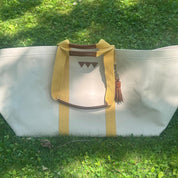 Hay Bag Large Canvas - Off White & Gul