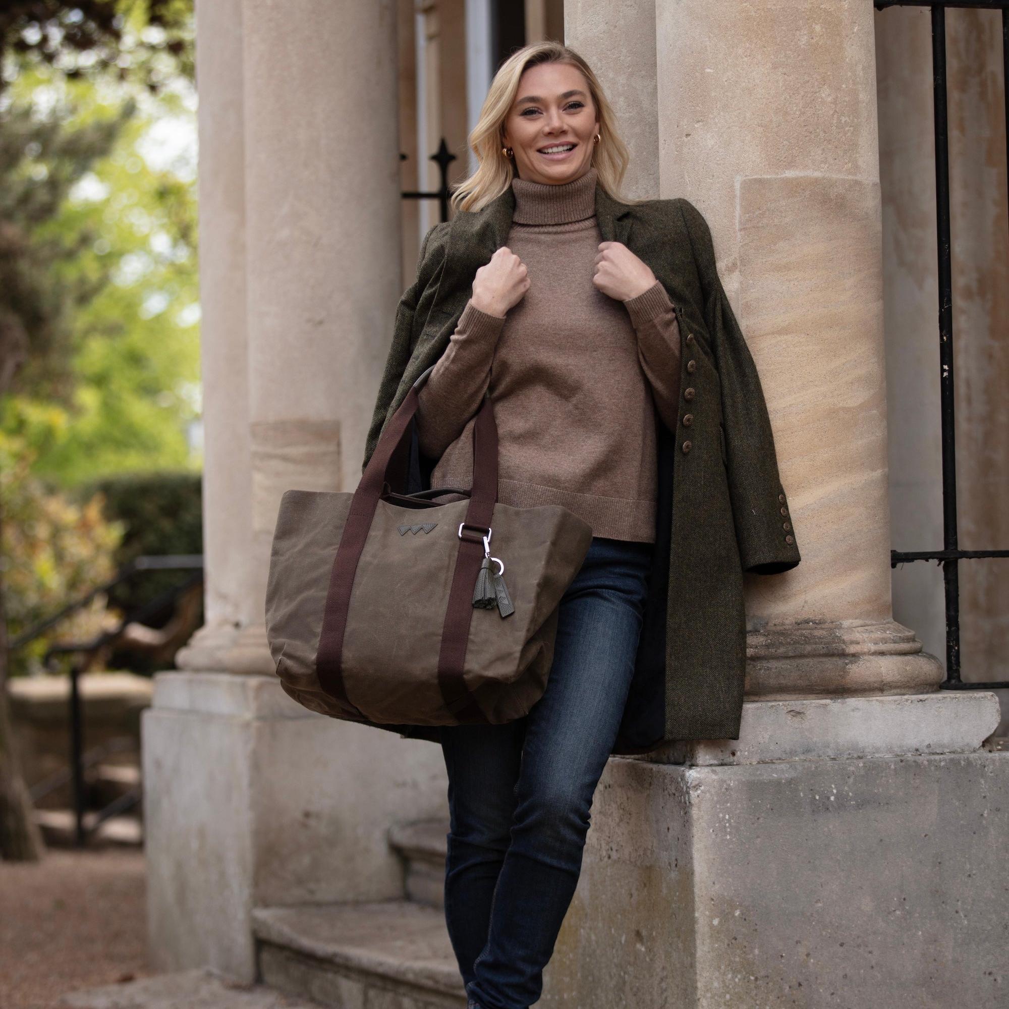Hay Bag Medium Waxed Cotton Canvas - Forest Green