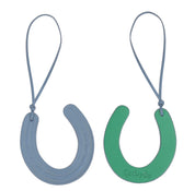 Hästsko i Läder Väsksmycke - Blå