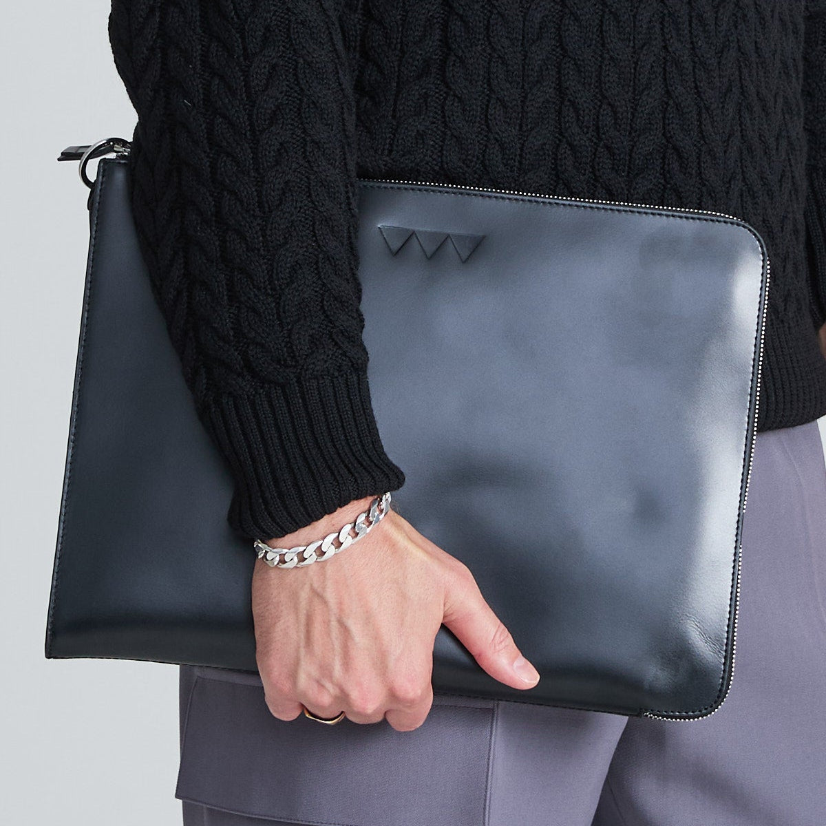 Étui pour ordinateur portable Lisen en cuir - Noir