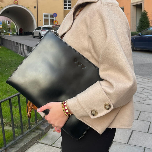 Lisen Laptop Fodral Läder - Svart