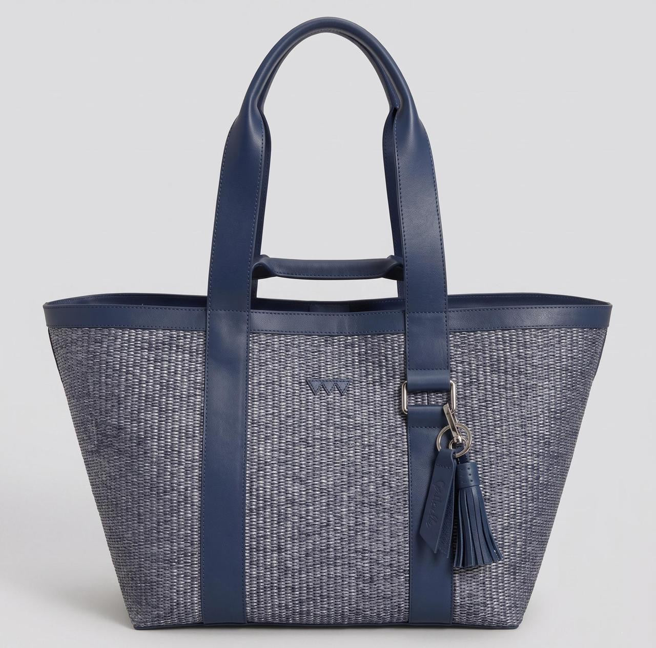 Hay Bag Medium Raffia - Blue