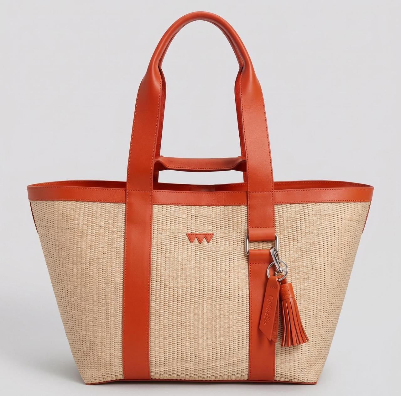 Hay Bag Medium Raffia - Orange