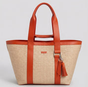 Hay Bag Medium Raffia - Orange