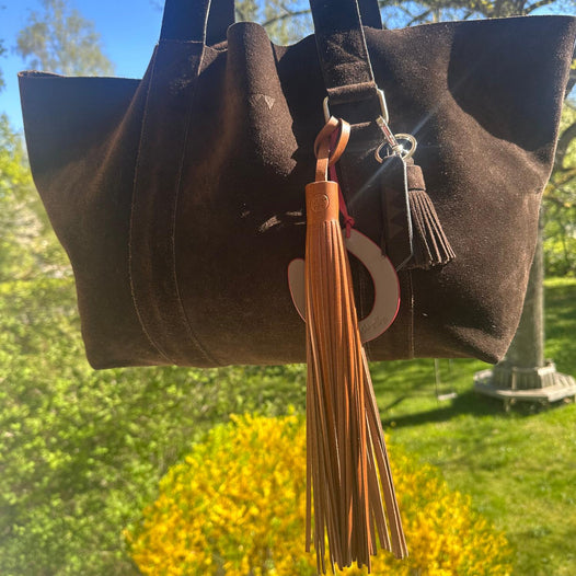 Pony Tail Stor Läder Tassel - Fuxbrun