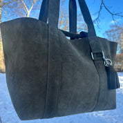 Hay Bag Medium Suede - Green