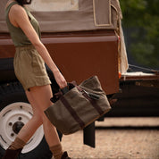 Hay Bag Medium Waxed Cotton Canvas - Forest Green