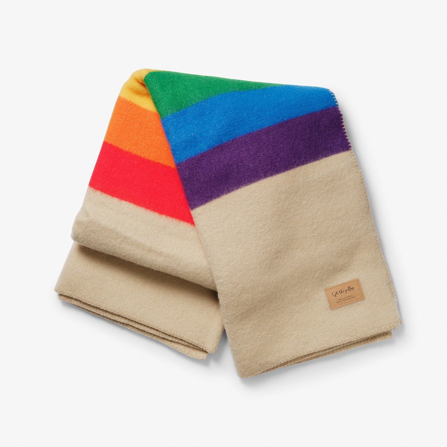 Wolldecke Regenbogen - Beige