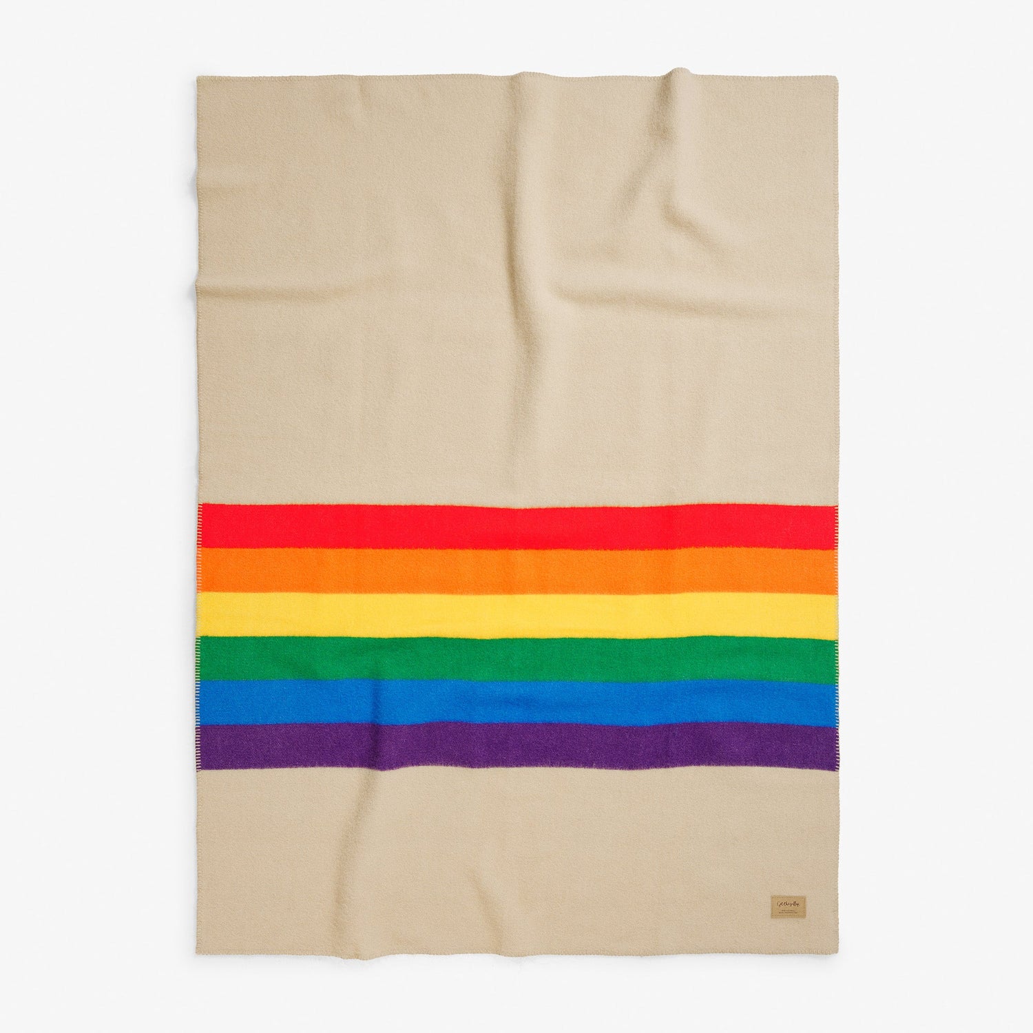Wolldecke Regenbogen - Beige