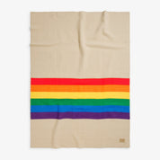 Wolldecke Regenbogen - Beige