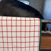 Checked Wool Blanket - Off-white / Red