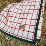 Checked Wool Blanket - Off-white / Red