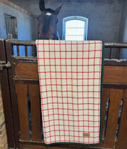 Checked Wool Blanket - Off-white / Red