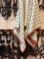 Checked Wool blanket - Off-white / Green