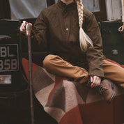 Große Sharktooth-Wolldecke - Burgundy