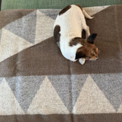 Sharktooth Wool Blanket Large - Taupe & Grey