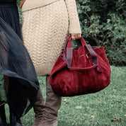 Hay Bag Medium Suede - Burgundy